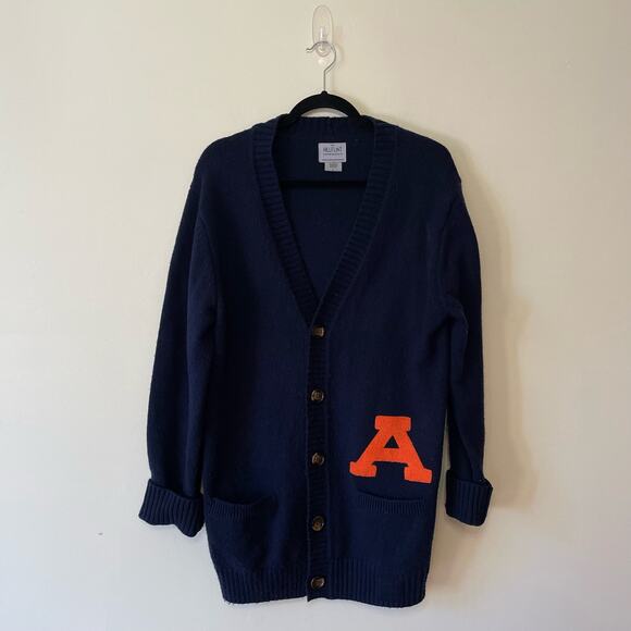 Vintage Hillflint L long sleeve sweater knit cabincore fall academia blue cozy - Picture 1 of 7